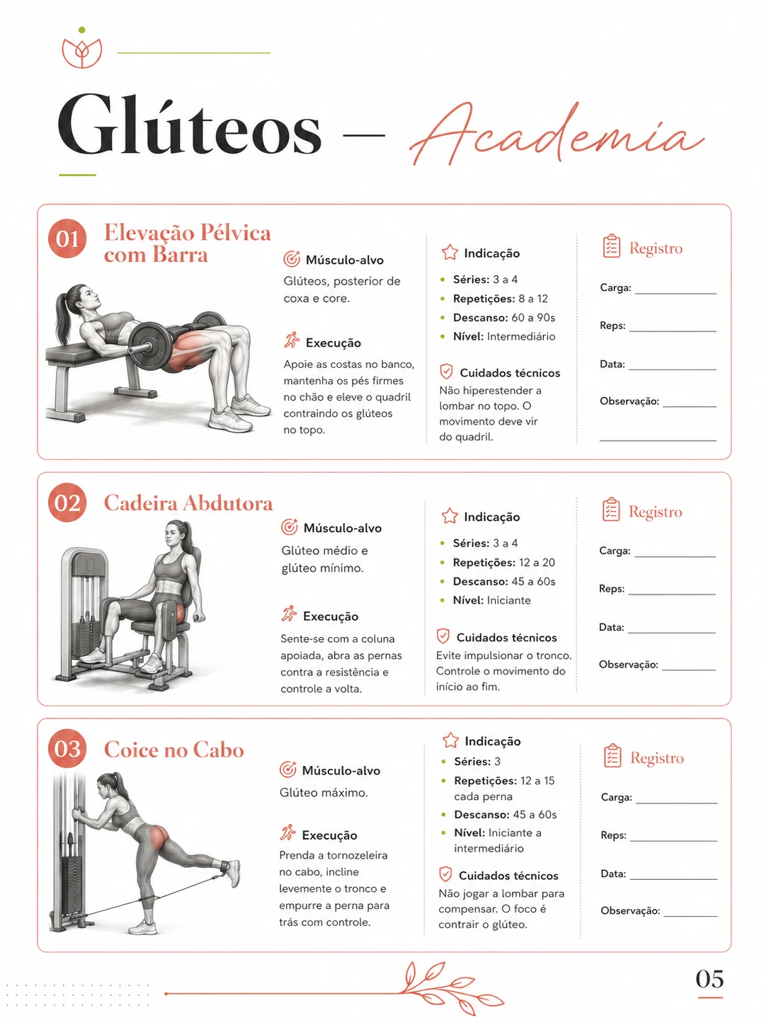Ficha feminina ilustrada