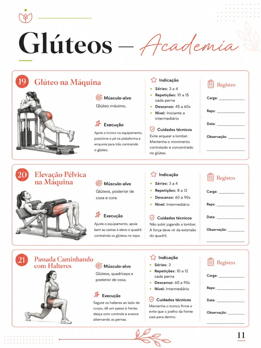 Treino feminino de pernas
