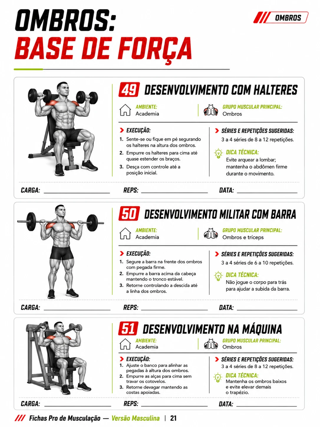 Treino masculino de superiores