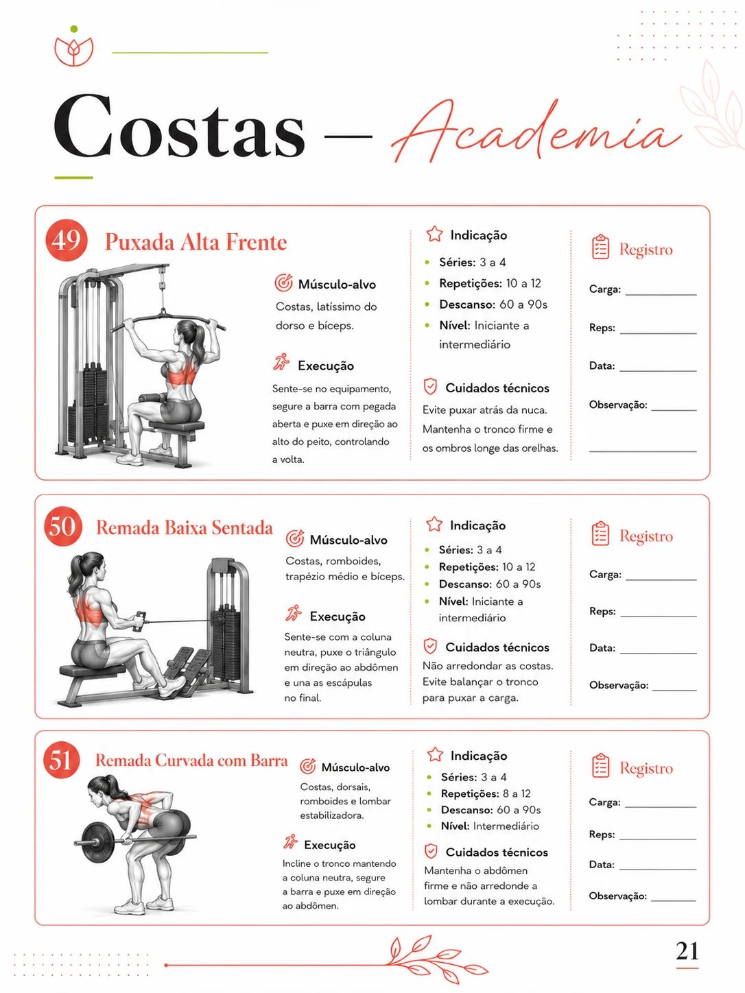Treino feminino de superiores
